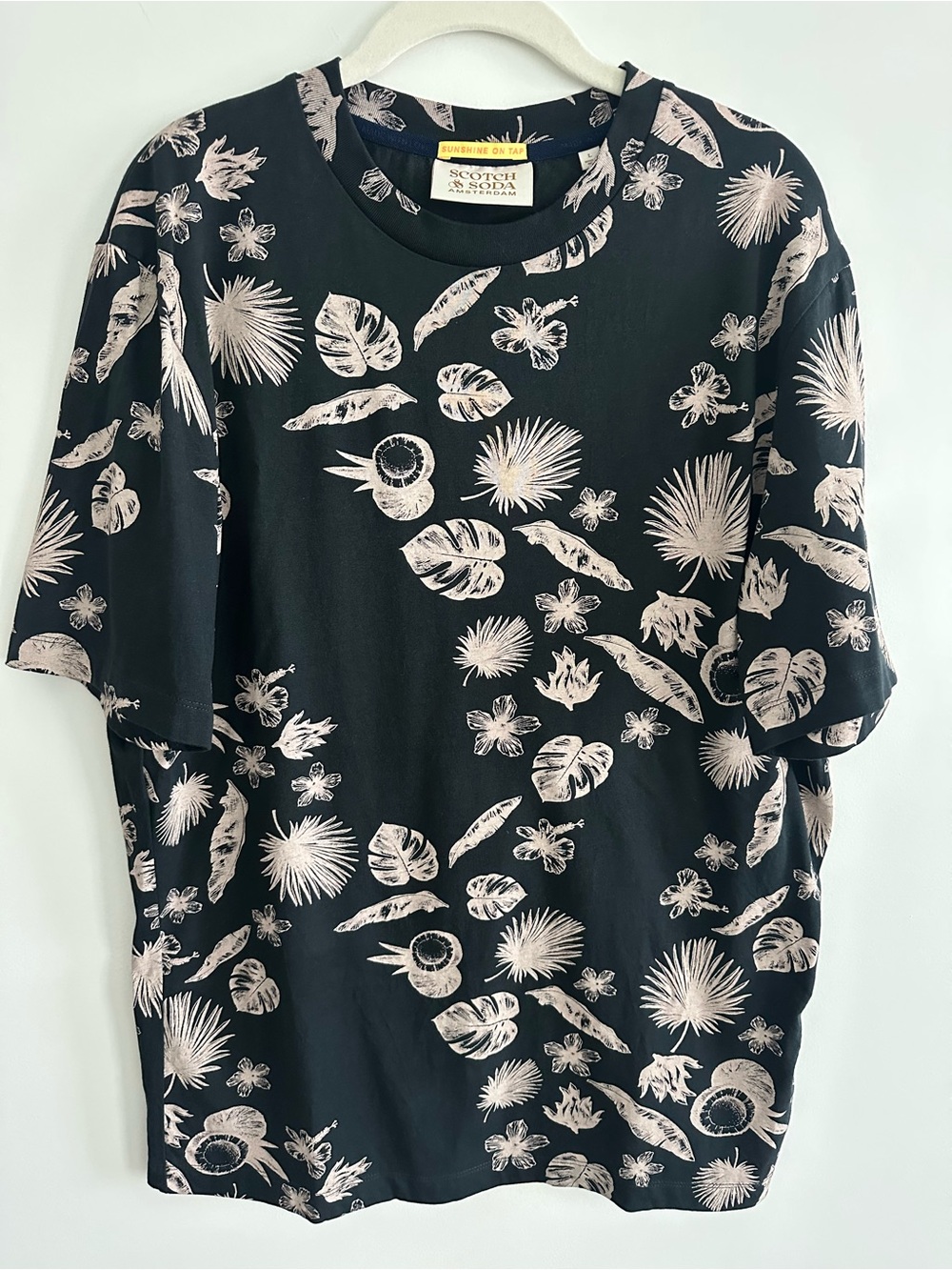 Scotch & Soda Black Floral Graphic Tee
